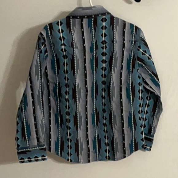 Vintage Wrangler Western Cowboy Boys Snap Long Sleeve Shirt Size XS {4-5) - Picture 6 of 6